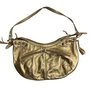 ‎OMBU Genuine Leather Gold handbag 9X16